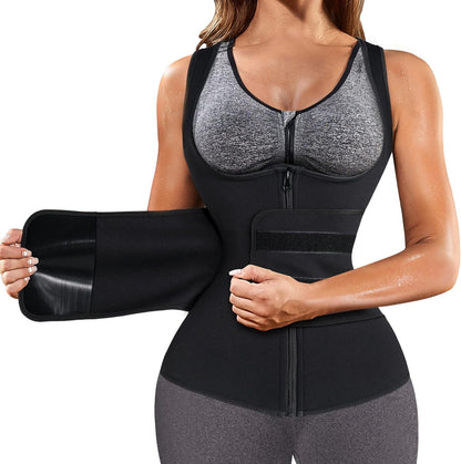 ThermaFit Women's Neoprene Sauna Waist Trainer with Zipper – Weight Loss Body Shaper